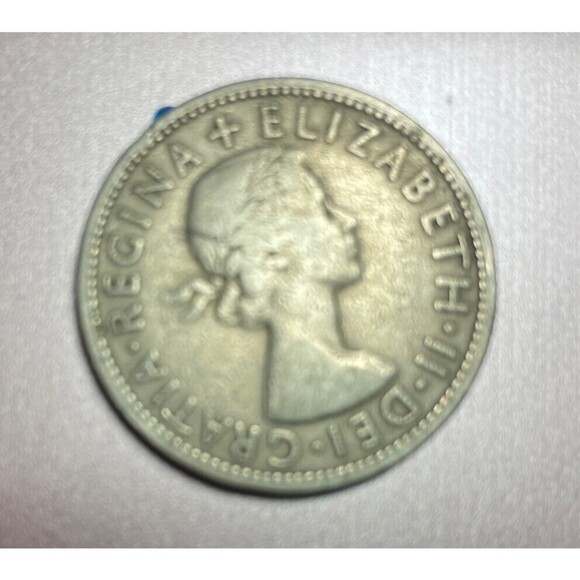 1955 GREAT BRITAIN TWO SHILLINGS UNC BRIGHT DEEP UNIQUE COLOR TONE GEM BU (SS) - Picture 2 of 2